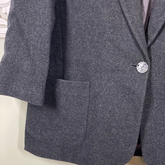 Valerie Stevens Charcoal Gray Blazer Suit Jacket Cashmere and Wool Petite - Picture 6 of 7